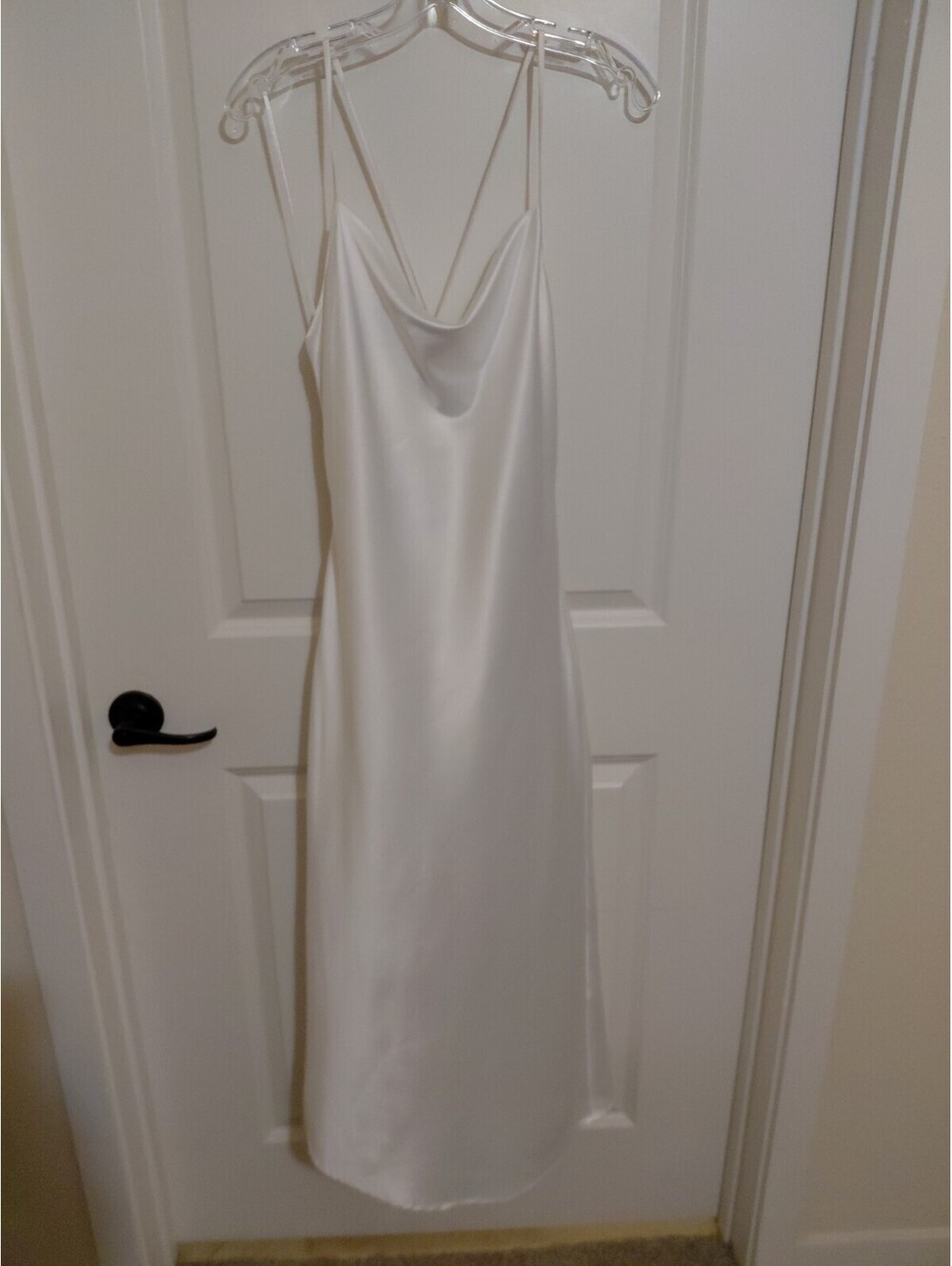 Walter Baker Satin Feel Maxi Dress White Size XS EUC #765